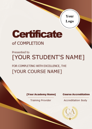 Brown Academy Certificate of Course Completion