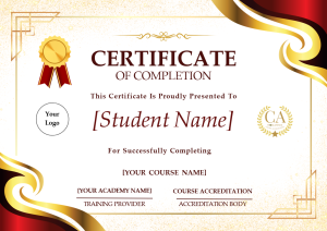 Landscape - Red Gold Academy Certificate of Course Completion