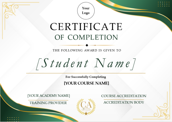 Landscape - Green Academy Certificate of Course Completion
