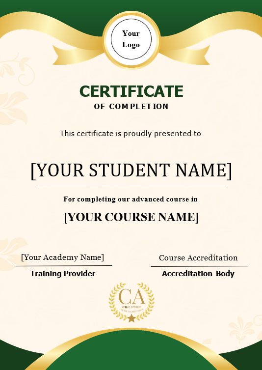Green Academy Certificate of Course Completion
